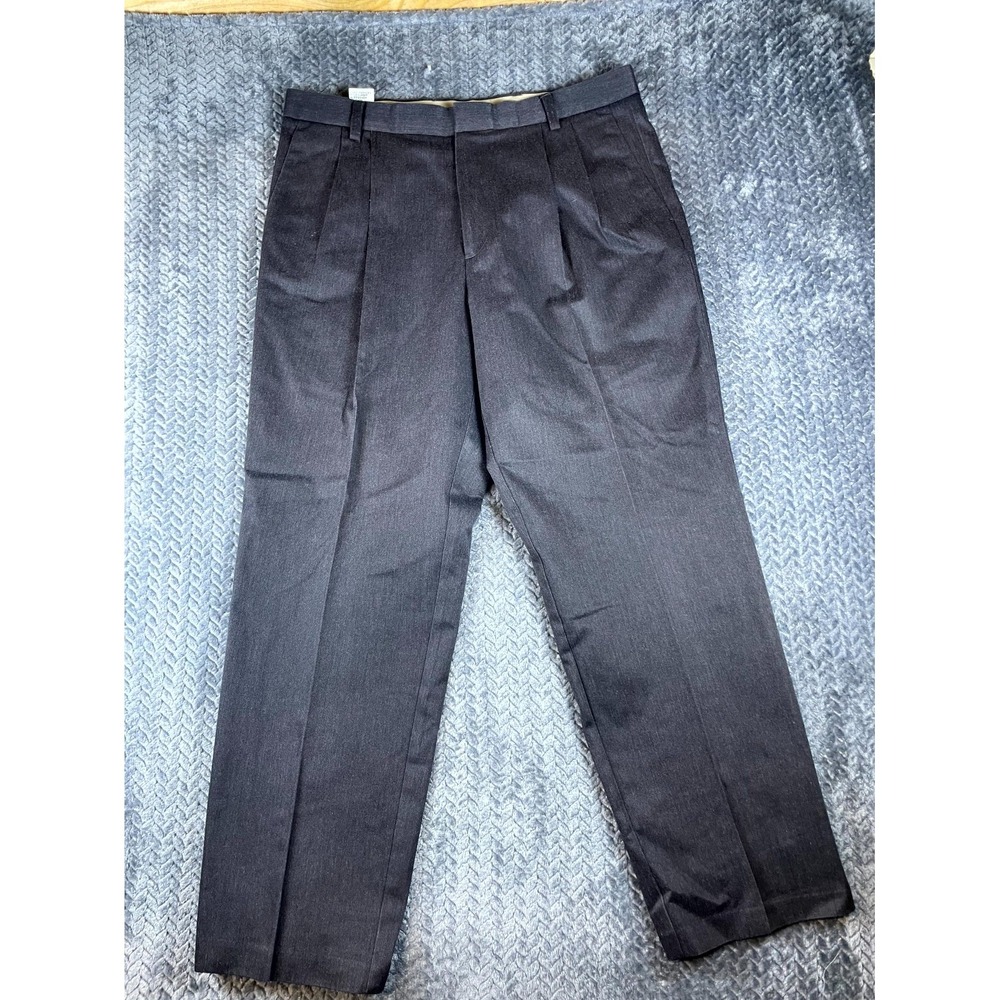 Dockers Pants Mens 36x30 Black Pleated Classic Fit Cotton High Rise Straight Leg